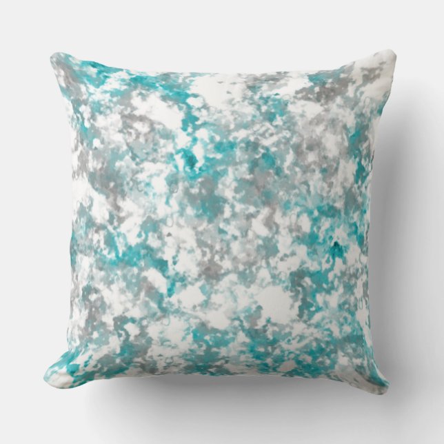 Coussin texture gris turquoise et marbre blanc (Recto)