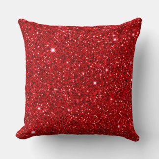 Coussin Texture Pailletée Rouge Étincelle Luxueuse Festive