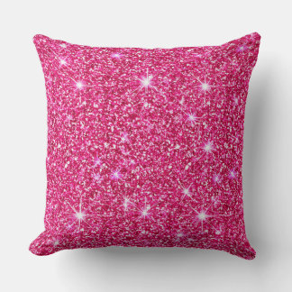 Coussin Texture scintillante de paillettes roses Glamour F