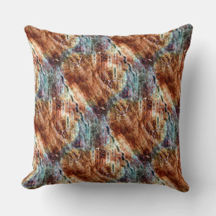 Coussin Texture très rustique brun coupé avec rayures bois