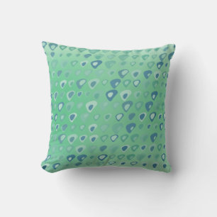 Coussin Texture Triangles vert et Turquoise sur vert clair