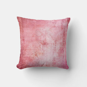 Coussin Texture vintage scrapbook rose