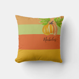 Coussin Thanksgiving Citrouilles d'aquarelle personnalisée