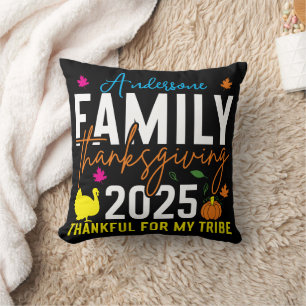 Coussin Thanksgiving familial 2025 Turquie modifiable