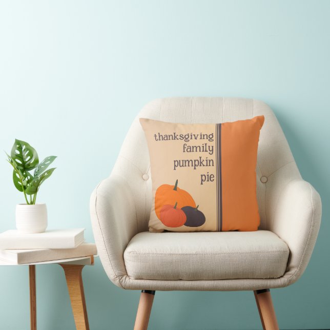 Coussin Thanksgiving Family Citrouille Pie Jeu d'oreiller (Chaise)