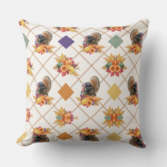 Coussin Thanksgiving Turkey Holiday Thaillow (Recto)