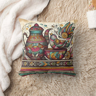 Coussin Thé animé dans un coin cosy