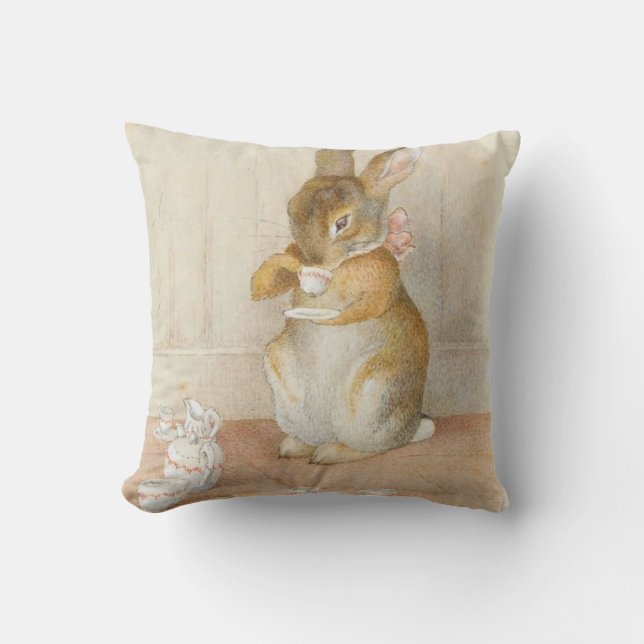Coussin Thé de lapin - Beatrix Potter (Recto)