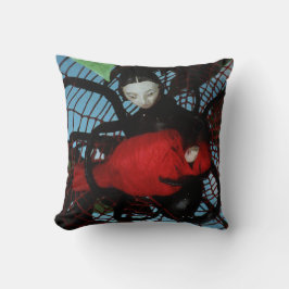 Coussin Thé de sang et araignée à cordes rouges