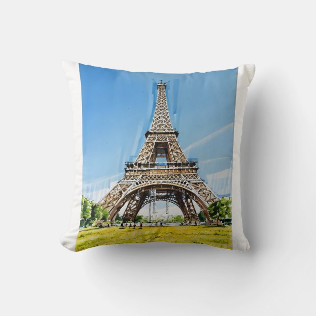 Coussin the Eiffel Tower - Hand-Drawn Sketch Art (Recto)