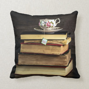 Coussin Thé et livres