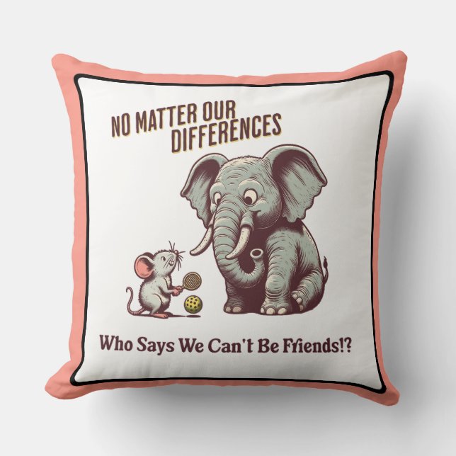 Coussin The Friendly Elephant and Mouse (Recto)