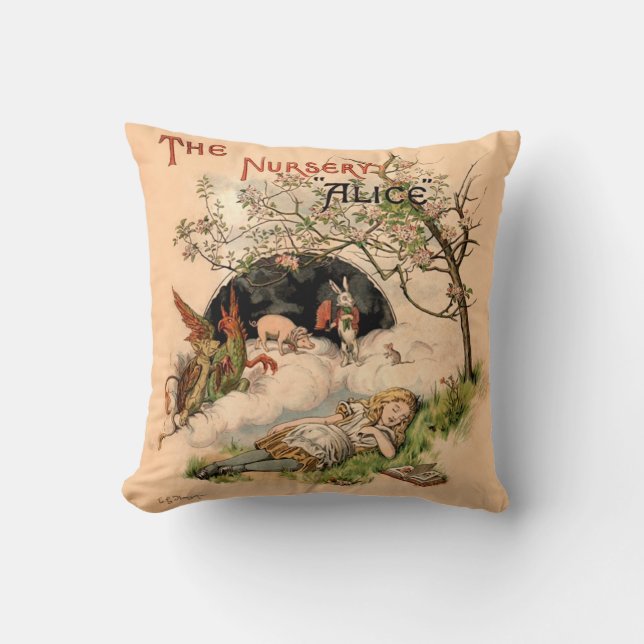 Coussin The Nursery Alice 1890 Couverture Ancien Monde Mer (Recto)