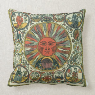 Coussin The Sun et le zodiaque, Russe, fin du 18ème sièc