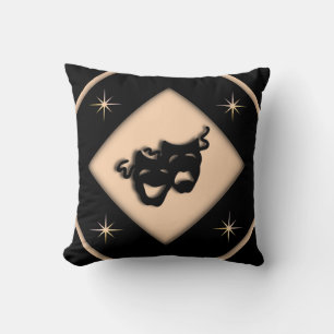 Coussin Théâtre grec Masques noir et étoile de pêche
