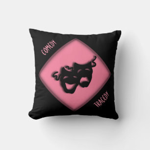 Coussin Théâtre Happy Triste Masques Grecs Pink Jeu Oreill