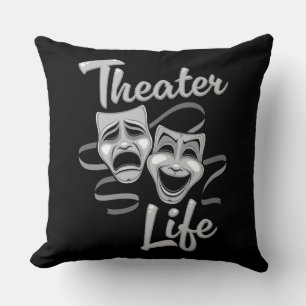 Coussin Théâtre Vie Comédie et masques de tragédie
