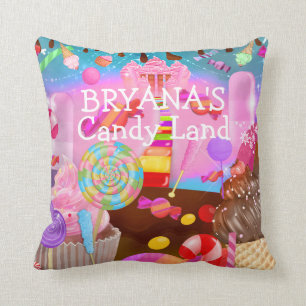 Coussin Thème de fête Candy Land Sucreries Personnalisé