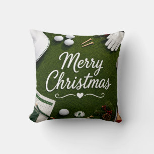 Coussin Thème de Noël golf pour golfeur