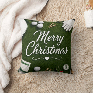 Coussin Thème de Noël golf pour golfeur