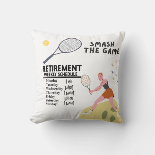 Coussin Thème de tennis pour la retraite au joueur de tenn