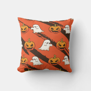 Coussin Thème d'Halloween citrouille, motif sans couture.