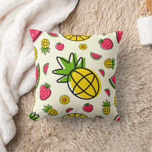 Coussin Thème fruit ananas, fraise, pastèque