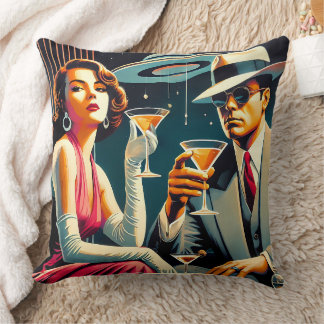 Coussin Thème Gangster Martini de l'ère spatiale Las Vegas