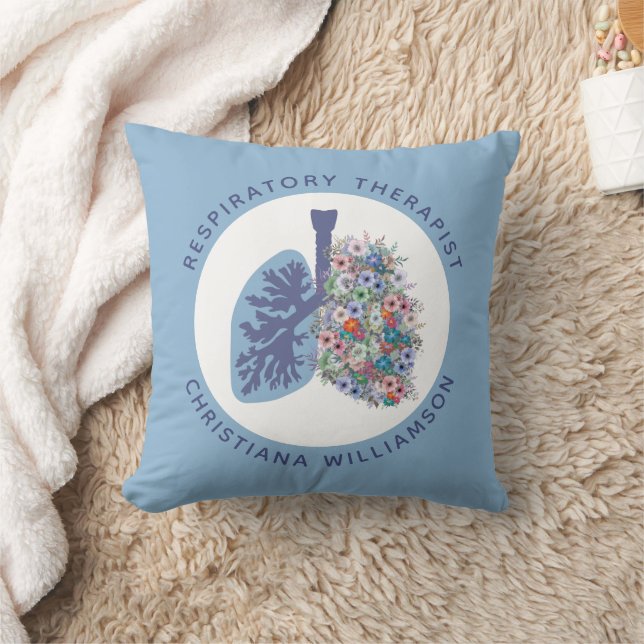 Coussin Thérapeute respiratoire personnalisée Poumons flor (Couverture)