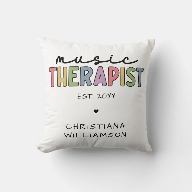 Coussin Thérapie musicale sur mesure Diplôme de musicothér (Recto)