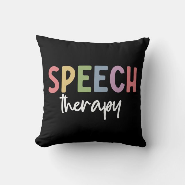 Coussin Thérapie vocale SLP Discours Cadeaux pathologistes (Recto)