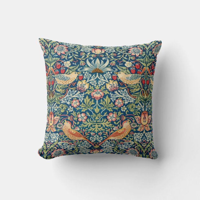 Coussin Thief de fraises par William Morris | (Recto)