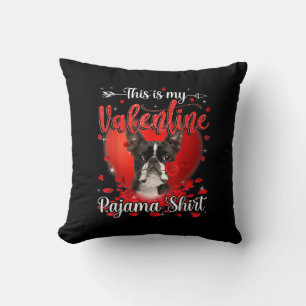 Coussin This Is My Valentine Pajama Shirt de Boston Terrie