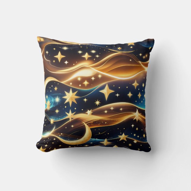 Coussin Throw Pillow – Amber Celestial Moon (Recto)