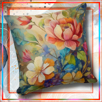 Coussin THROW PILLOW - Beautiful & Colorful Flowers #2