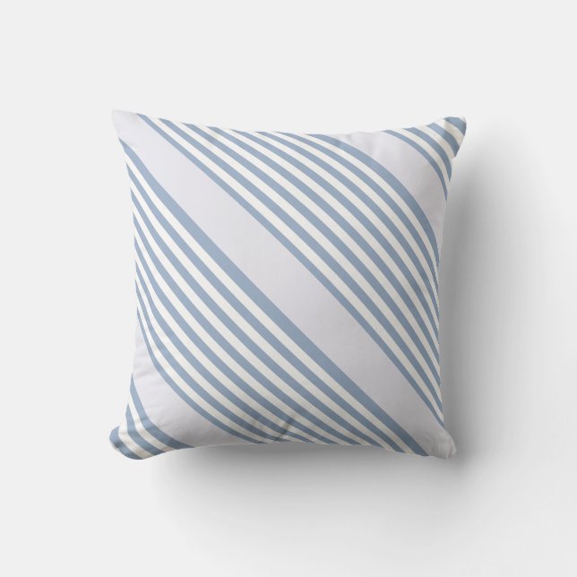 Coussin Throw Pillow Blue & White Stripe (Recto)