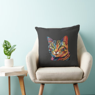 Coussin Throw Pillow cat à motif