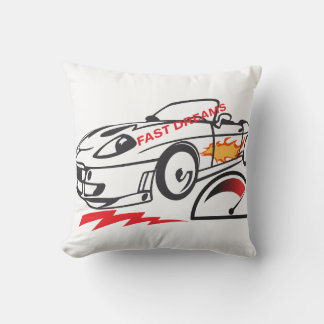 Coussin Throw Pillow Fast Dreams –Racing Car Pillow Design