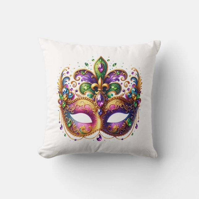 Coussin Throw Pillow Mardi Gras (Recto)