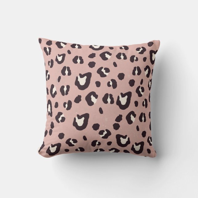Coussin Throw pillow pink animal print (Recto)