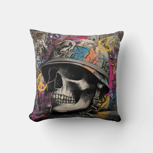Coussin Throw Pillow Stop war (Recto)