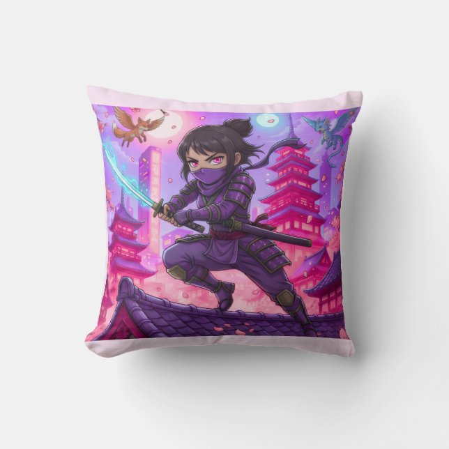 Coussin Throw Pillow The Lunar Guardian Ninja (Recto)