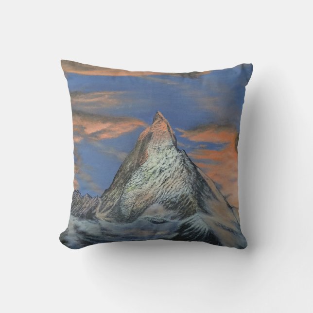 Coussin Throw Pillow - "The Matterhorn At Sunset" (Recto)