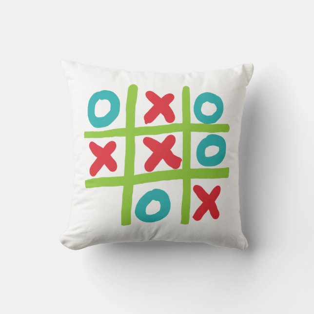 Coussin Tic-tac-toe Noughts et croix (Recto)