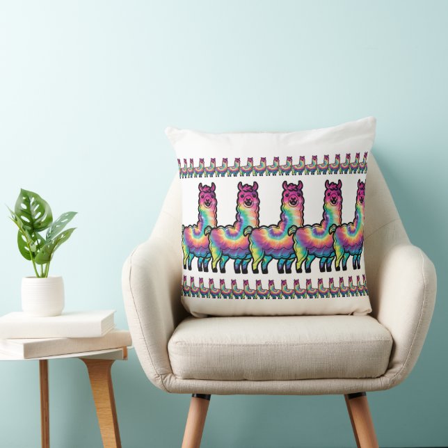 Coussin Tie Dye Llama (Chaise)