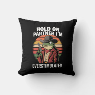 Coussin Tiens-toi partenaire je suis un cow-boy grenouille