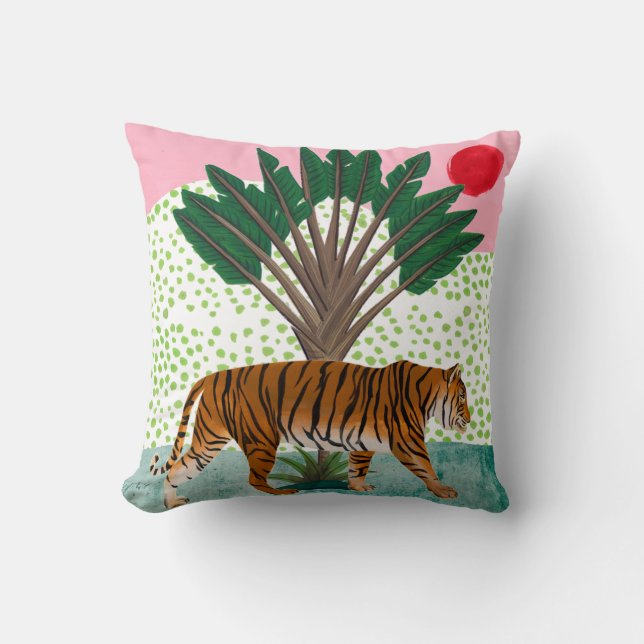 Coussin Tigre au coucher du soleil (Recto)