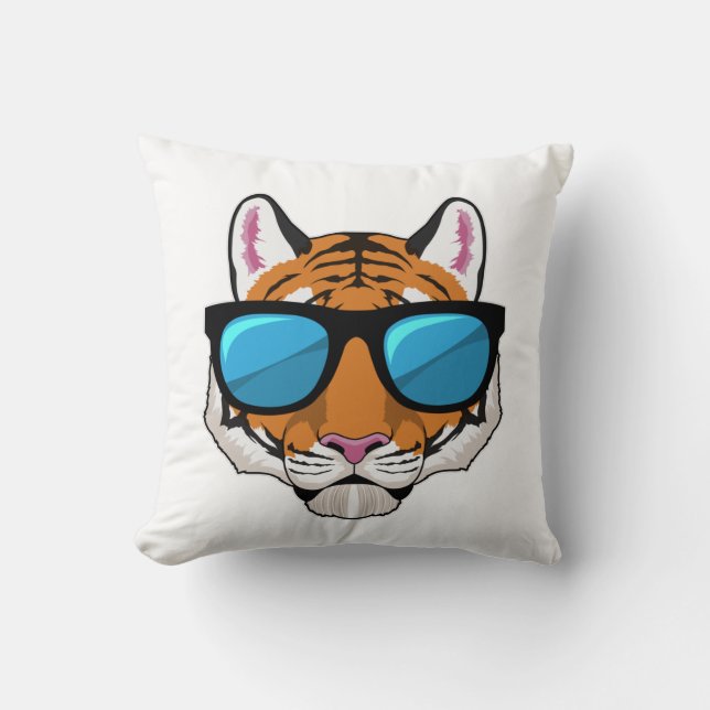 Coussin Tigre avec lunettes de soleil (Recto)