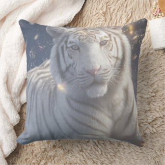 Coussin Tigre Blanc Serein