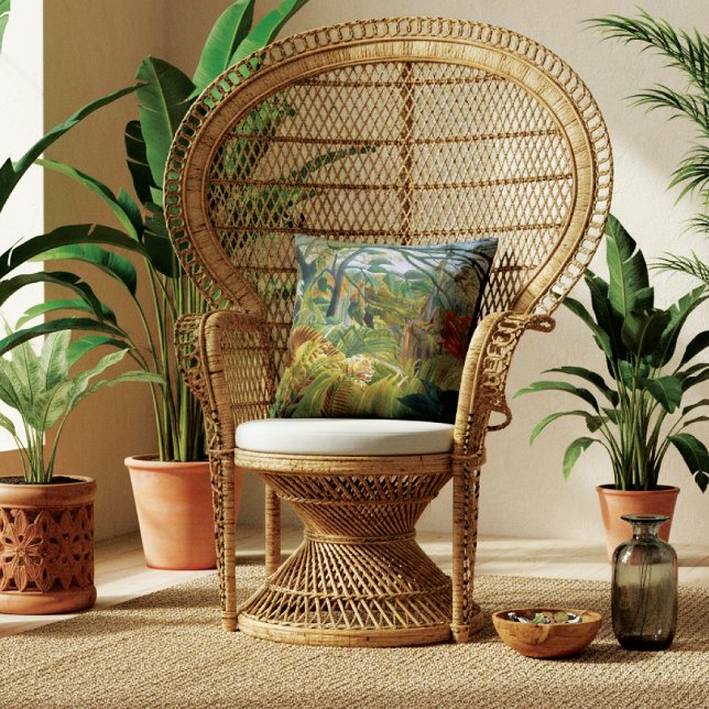 Coussin Tigre dans une tempête tropicale Henri Rousseau (Créateur téléchargé)